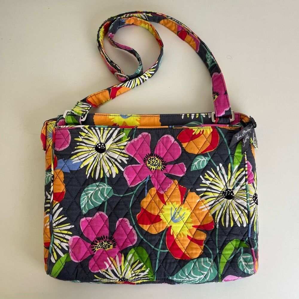 Vera Bradley Jazzy Blooms Tablet iPad Hipster Crossbody Floral Retired Pattern - Picture 2 of 9